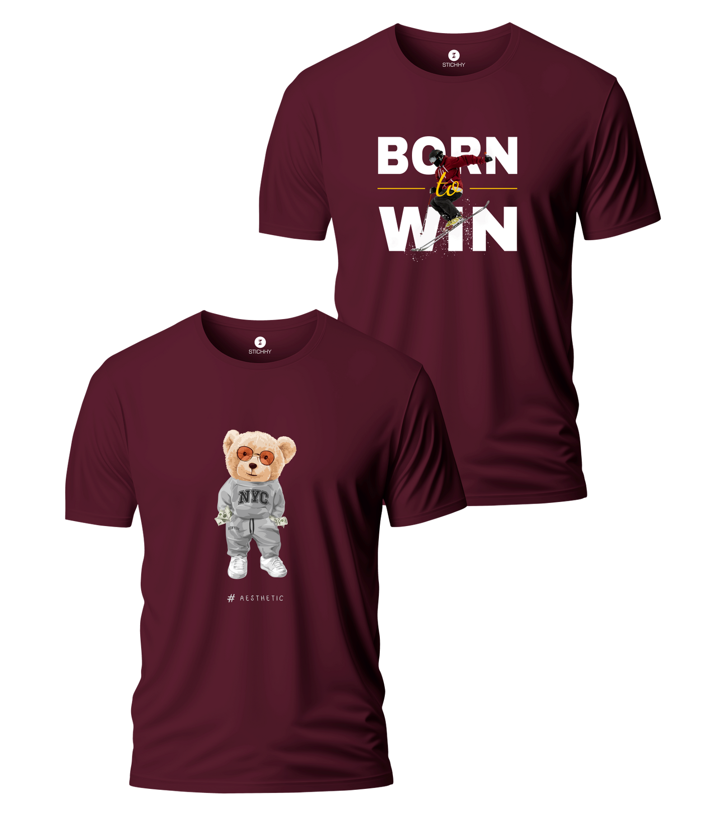 AESTHETIC & BORN TO WIN T-SHIRT BUY 1 GET 1 FREE