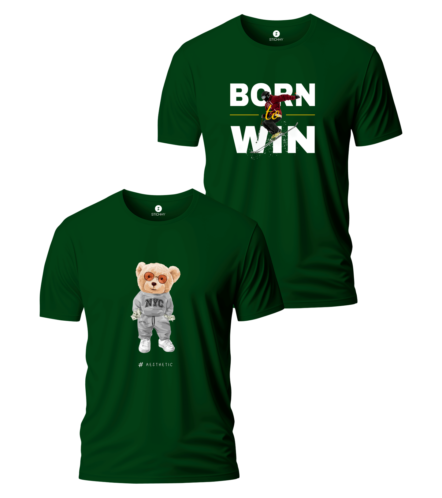 AESTHETIC & BORN TO WIN T-SHIRT BUY 1 GET 1 FREE